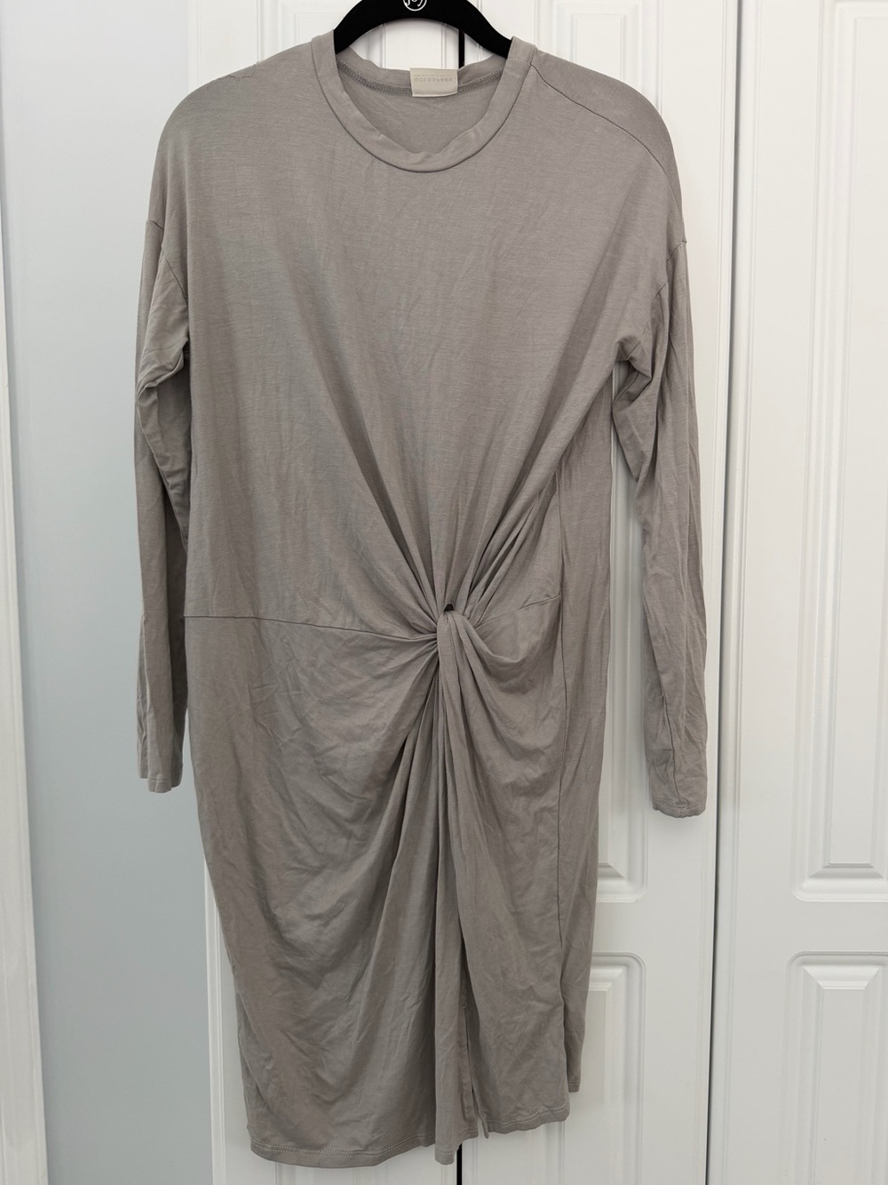 Knot-Front Long Sleeve Midi Dress Size Medium